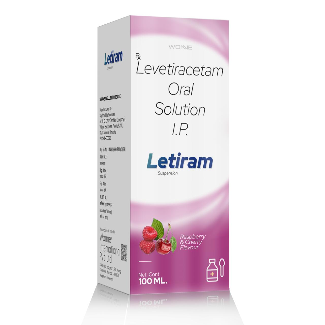 Levetiracetam 500 mg Syrup Raspberry Cherry Flavour 100 ml