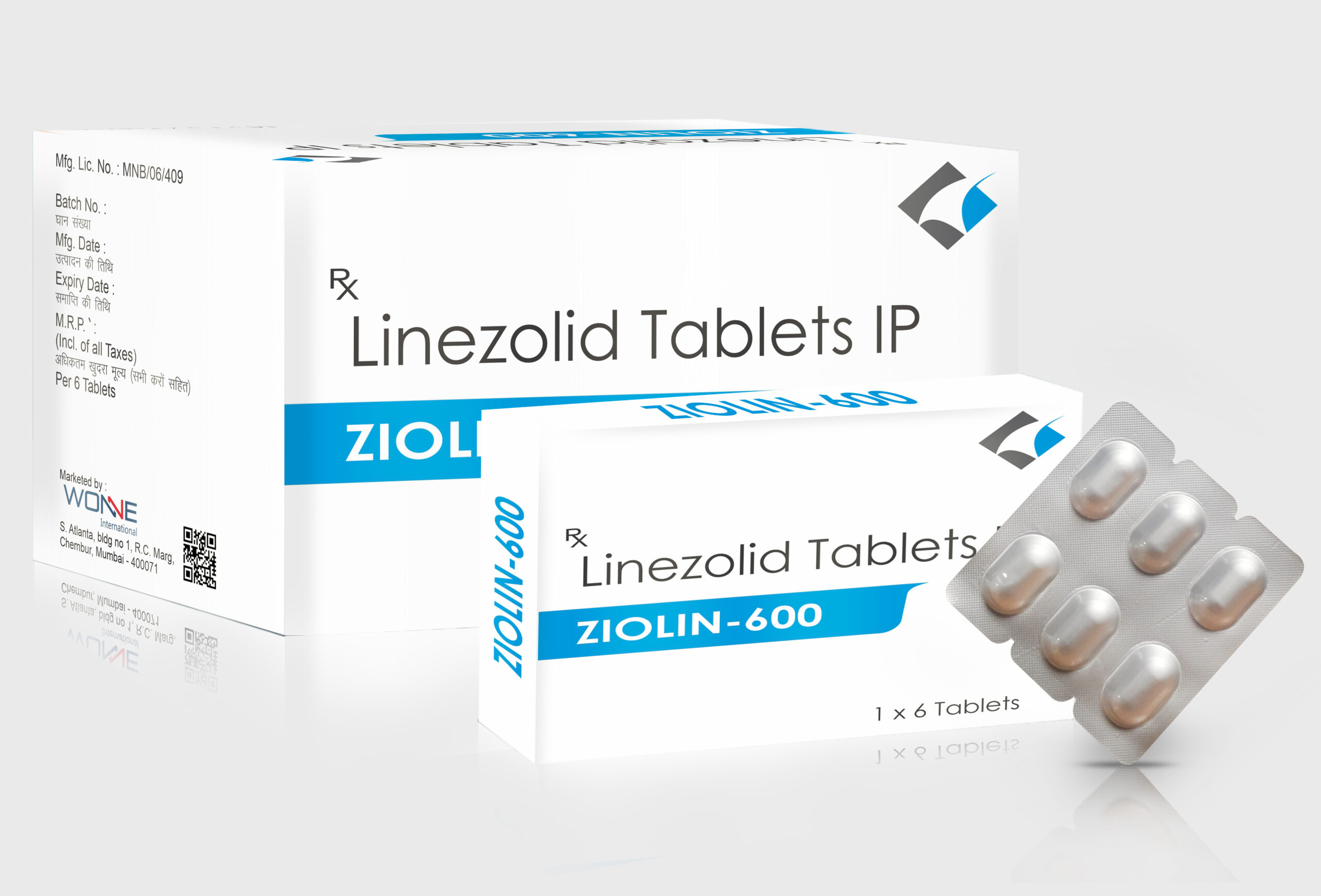 Ziolin 600 Tablet Alu-Alu pack containing Linezolid 600 mg