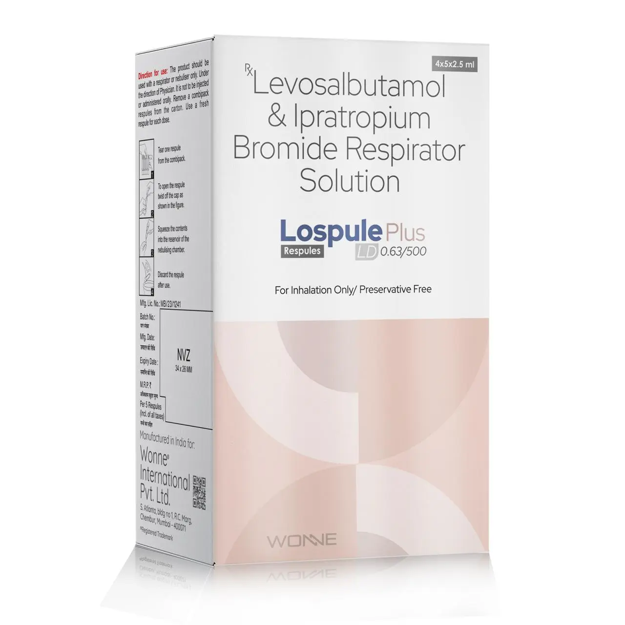 LOSPULE PLUS LD 0.63/500 pharmaceutical product by Wonne International